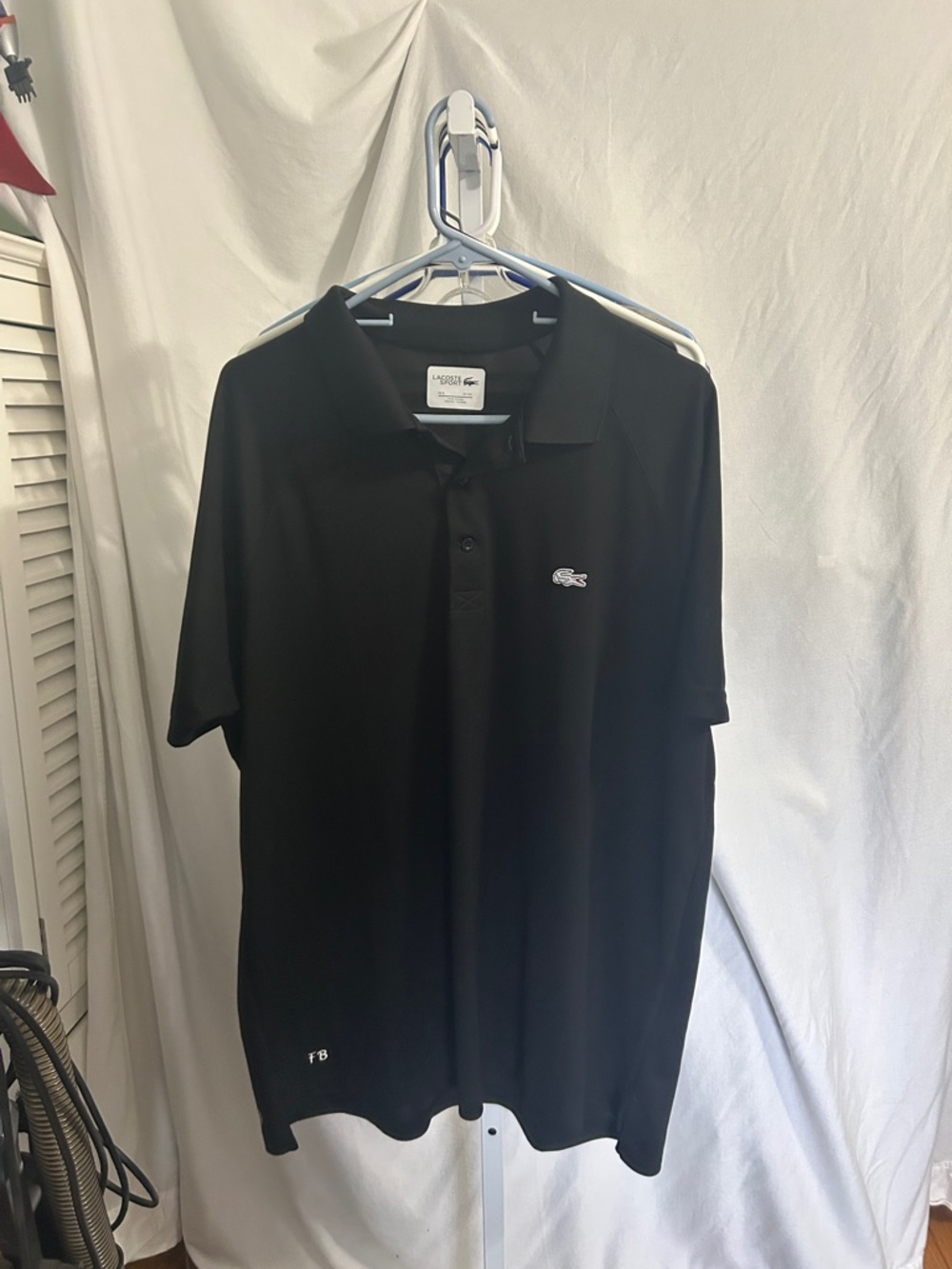 Lacoste Black Men's Short-Sleeve Polo with Crocodile Logo